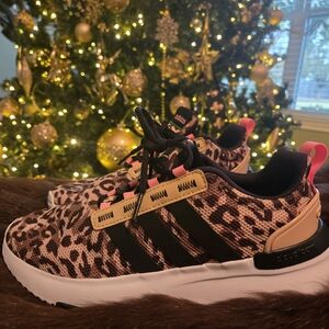 Adidas Kids Leopard Sneakers - Black and Tan